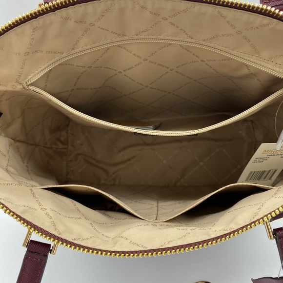 MICHAEL KORS CHARLOTTE LARGE TOP ZIP TOTE Dark sherry color - Picture 7 of 14